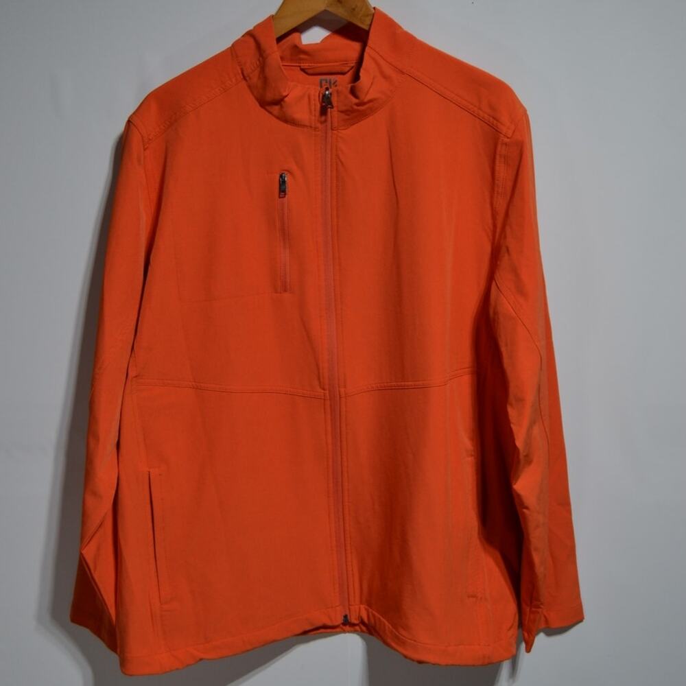 Graham Luxe Lightweight Performance Full Zip Golf Jacket Size XL Orange